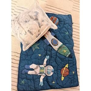 The Company Store Organic Percale Twin Sheet, Pillowcase, Sham Space Theme